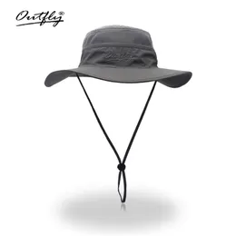 広い縁の太陽釣りバケツハット通気性メッシュポリエステルクイックカットY200714を持つメンズフィッシャーマンの帽子のための夏のブーニーバケツ帽子