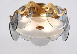 Modern ceiling chandelier for bedroom living room luxury glass light fixture home decor brushed gold led indoor lighting