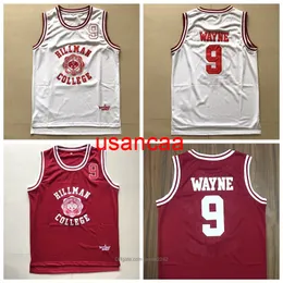 Mens Wayne 9 College Theatre Basketball Jersey alla sömda filmtröjor Röd vit storlek S-2XL