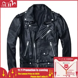 MAPLESTEED 100% pelle di pecora naturale giacca di pelle conciata nera morbida giacche da moto da uomo abbigliamento da motociclista cappotto da motociclista autunno LJ201029