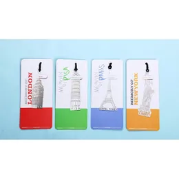 1pc London Eiffel Tower 동상 Liberty Book Markers 문구 서적을위한 금속 북마크 Jllkyg