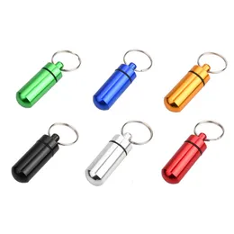 Rökning Tillbehör Aluminium Keychain Pill Case Portable Vattentät Mini Bottle Fabrikspris Expert Design Kvalitet