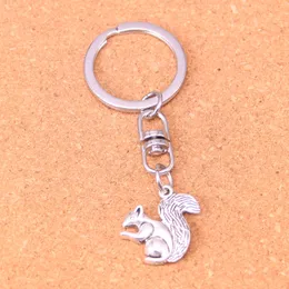 Fashion Keychain 21 * 21mm Double Sided Ekorre Pendants DIY Smycken Bil Key Chain Ring Holder Souvenir för gåva
