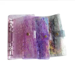 Copertina del libro A6 PVC 9 stili Raccoglitore colorato Pioggia di meteoriti Raccoglitore per notebook glitter a 6 fori Copertina per diario a fogli mobili laser Ufficio scolastico