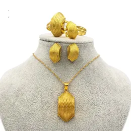 에티오피아 쥬얼리 세트 큰 동전 펜던트 목걸이 귀걸이 반지 황금 선물 여성을위한 아프리카 두바이 habesha 신부 세트