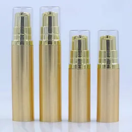 化粧品容器のための200 xポータブルゴールドシルバーの詰め替え可能なエアレスボトル1/3oz空のローションポンプディスペンサー