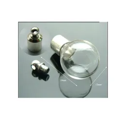 50pieces 12*25mm Round Ball Glass Vial Pendant Screw Cap No Glue Miniature Wishing Glass Bottle Necklace Pendant O jllRMp