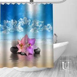 Tende da doccia Tenda per fiori personalizzata di alta qualità Tessuto in poliestere Ganci per bagno Decorazione resistente alla muffa1