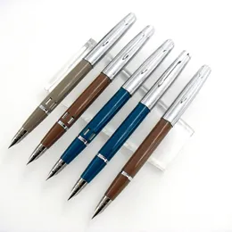 Gift Fountain Pens Wholesale Wing Sung 601a 0.5mm Fine Nib Vacumatic WritePen Metal+ABS Body Silver Cap