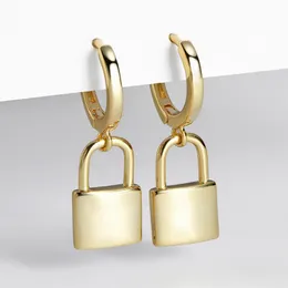 Dangle & Chandelier Huggie Padlock Earrings Gold Silver Color Female 925 Sterling Key Lock Drop For Women Men Ear Piercing Jewelry1