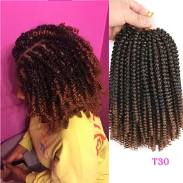 Ombre Spring Twist Hair 8 Inch Fluffy Crochet Braids Synthetic Hair Extensions Braids Kinky Curly Twists 110g/pack DHGATE SYNTHETIC HAIR