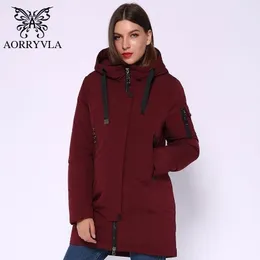 Aorryvla novo inverno jaqueta feminina moda algodão longo parka com capuz casaco grossa mulher parkas jaqueta de inverno quente de alta qualidade 201127