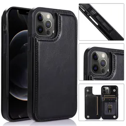 Luxury PU Leather Back Case For iPhone 12 11 Pro Max XS XR 8 7 Samsung Note20 S20 S10 Plus Ultra A10S A20 A51 A71 A81 A91 With Cards Slot