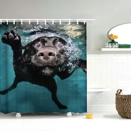 Dafield Funny Dog Shower Curtain Pet Bathroom Curtains Polyester Fabric Waterproof 72 x 72 Inches Include Hooks T200711