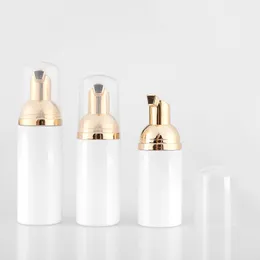 10 x 30ml 50ml 80ml Empty Plastic Foamer Bottle Pump Facial Cleanser Liquid Soap Dispenser White Foam PET Bottles with Gold Tops