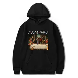 Mäns Rolig Da Vinci Senaste Supper Friends Hoodies Casual Unisex Streetwear Nya Hoody Harajuku Hip Hop Målning Sweatshirt Män