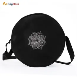 Saco de roda de ioga Nylon mandala flor diâmetro 36cm saco de roda de yoga grande capacidade dupla zíper pilates pilates mochila fitness saco q0113