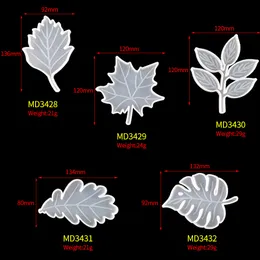 Gåvor konst DIY Manual Leaf Coaster mögel julserie Crystal drop mögel silikon harts Maple Leaf Craft Tools 9036