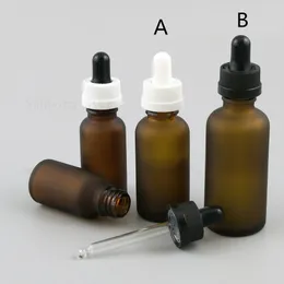 20PCS Frosted Amber E Liquid Bottle Essential Olja Refillerbara Parfym Dropper Pipett Deodorant Containrar