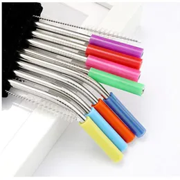 Silicone Tips Cover For Stainless Steel Drinking Straw Silicone Straws Tips Fit For 6mm Wide Straws Silicone Tubes Straw Cover WVT0388