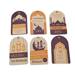 10 stycken / set Wooden Ramadan Pendant Eid Mubarak Försäljningsrabatt Islamisk muslimsk Al-Fitr Party Decor