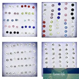 1Set 4mm 5mm Round Clear Crystal Rhinestone Magnet Stud Earring Women Mens Magnetic Fake Ear Plug Earring Body Jewelry