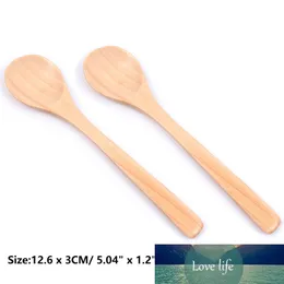 2st Natural Wood Spoon 12.6cm Handgjorda rundhuvud Condiment Ice Cream Kaffe Spoon Kök Kök köksredskap Köksartiklar