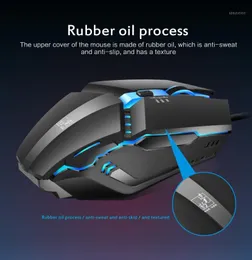Möss Universal Optical Wired Gaming Mouse Ergonomisk design Hög känslighet 1600DPI Fashion Färgglad bakgrundsbelysning Gamer Wholesale1