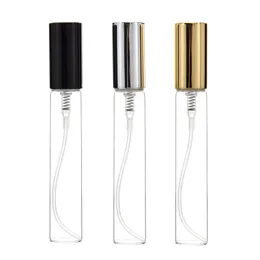 Partihandel 100pieces / parti 8ml bärbar färgstark glas parfymflaska med atomizer tomma kosmetiska behållare för resor