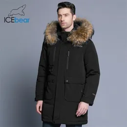 ICEbear nuovo piumino da uomo invernale di alta qualità cappello staccabile giacche da uomo spesso collo di pelliccia caldo abbigliamento MWY18963D 201103