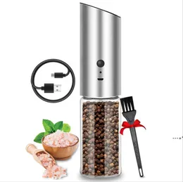 NEWMills Rechargeable Electric Salt Pepper Grinder Automatic Gravity Mill Adjustable Coarseness Knob Shaker Kitchen tool RRB12905