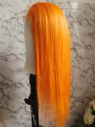 Orange Color 13x4 Lace Front Body Wave Remy Indian Human Hair Wigs