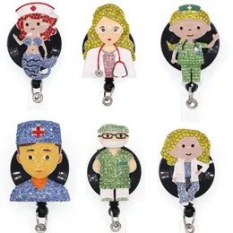 Keychains 10pcs/lot Scrubs Badge Reel Retractable For Id With Alligator Clip1