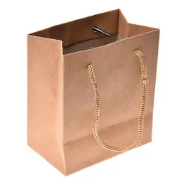 Present Wrap 10st Paper Jewelry Party Bag Carrier Väskor - Brown1