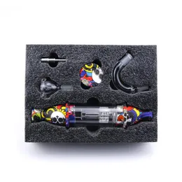 Hookahs Kits de coletor de coletor de vidro quente kits premium tabaco conjunto de bolsas de cera Bongone Bongo com titânio Jar de armazenamento de unhas Metal Dabber Fumando tubo