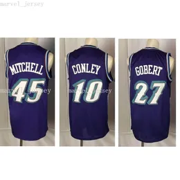 Nähte Custom 20 Saison Retro Mountain 45 Mitchell 10 Conley 27 Gobert Jersey XS-6XL NCAA