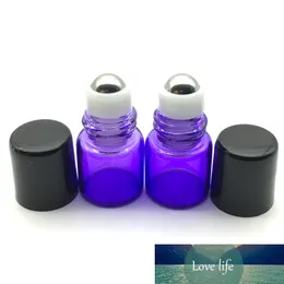 500pcs 1ml Perfume Roll on Glass Bottles Refillable Essential Oils Roller Purple-blue Bottle Fast Shipping