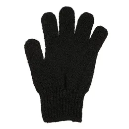 Svart Exfoliating Gloves Full Body Scrub Dead Cells Mjukt hud Blodcirkulation Duschbad SPA Exfoliation Tillbehör