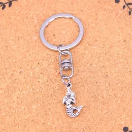 Fashion Keychain 22*12mm mermaid Pendants DIY Jewelry Car Key Chain Ring Holder Souvenir For Gift