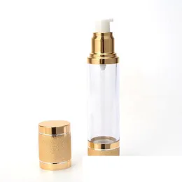 2021 15 30 50 ml Tom luftlös vakuumpumpflaska för återfyllningsbar behållare Kosmetisk kräm Lotion Serum Liquid Gold och Fast Ship