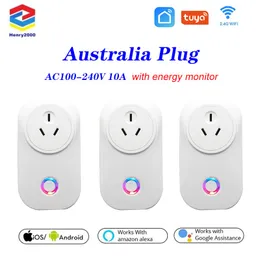 Oryginalny 10a Bezprzewodowy WiFi Smart Socket Power Austright Plug with Pilot zdalnego sterowania Meter Pilot Alexa Pilot App Pilot zdalnego sterowania przez IOS Android