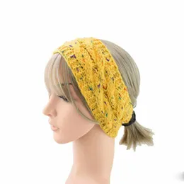 22 Kolory Damskie Hairband Kolorowe Dzianiny Crochet Twist Headband Opaska Winter Ear Cieszy Elastyczne Zespół Włosów Szerokie Akcesoria do włosów