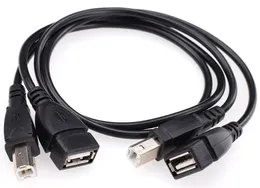 50 cm schwarze USB 2.0 Typ A Buchse auf USB B Stecker Scanner Drucker Adapterkabel Verlängerungskabel