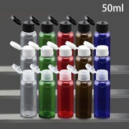 Leer 50 ml Kunststoff-Flip Cap Flasche nachfüllbare Shampoo Shower Gel-Creme-Flaschen-Rosa-Grün, Blau, Weiß Brown-freies Verschiffen