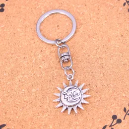 Fashion Keychain 28*25mm double sides sun moon Pendants DIY Jewelry Car Key Chain Ring Holder Souvenir For Gift