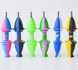 Hochwertiges Zubehör NECTAR COLLECTOR KITS TITANIUM Legierung Silikonanzug Wachs Behälter Glas Kit Metall Dabber Raucherpfeife