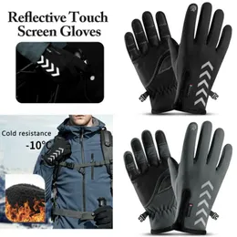 Handskar fem fingrar handskar utomhussport som kör vinter män varm och vindtät vattentät nonslip pekskärm skid ridning1249k