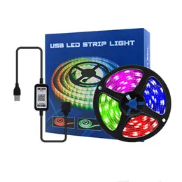 2022 Nowy zestaw światła 5050 RGB Wodoodporna Kolorowa USB Kontrola Bluetooth Decor Decor Ekran TV TV Atmosfera Light 1M 2M 3M