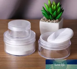 20g/50g Empty Travel Powder Case Clear Plastic Cosmetic Jar Loose Powder Box Case Container Holder with Sifter Lids and Powder Puff SN1280
