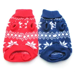 Sweater Free Shipping!Red/Blue Christmas Dog Snow-Flakes Design,pet Jumper Coat Clothes Apparel,5 Sizes/XS S M L XL5 Sizes Available